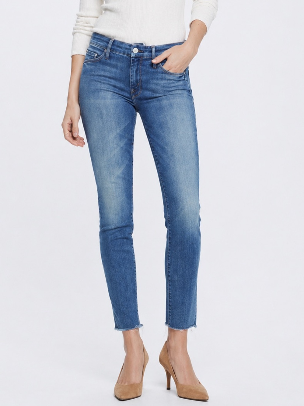 MOTHER Looker Ankle Fray Birds of Paradise Jeans Size 24 (US 2) Skinny
